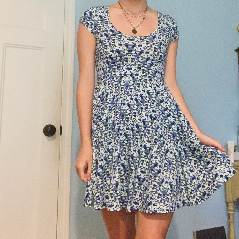 Geometric Patterned Mini Dress